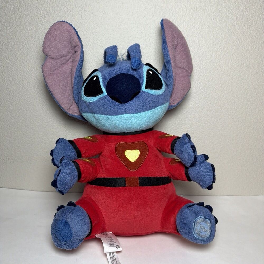 Disney Store Stamped 15" Stitch Alien Plush Red Space Suit Stuffed Animal Toy